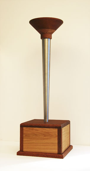Olympic Torch Trophy made of mahogany, birch plywood and aluminum
